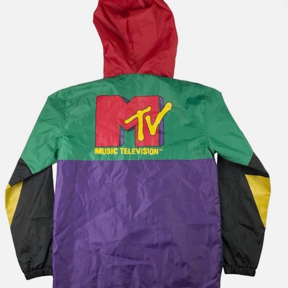 MTV Music Television Vintage 
Zip Up Hooded Windbreaker Jacket